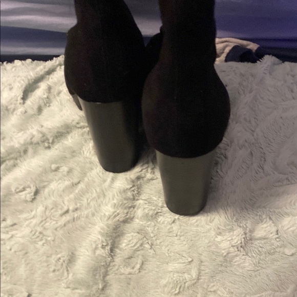 Charlotte Russe Black Suede Lace-Up Boots - Picture 5 of 7